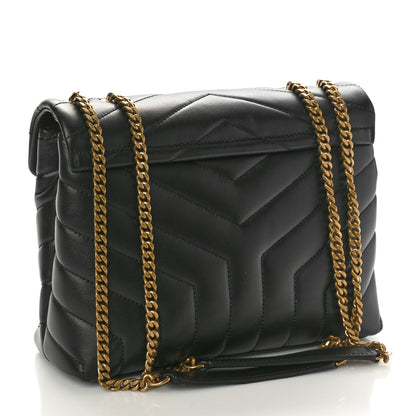 Saint Laurent Calfskin Y Quilted Monogram Small Loulou Chain Satchel Black 3 of 10