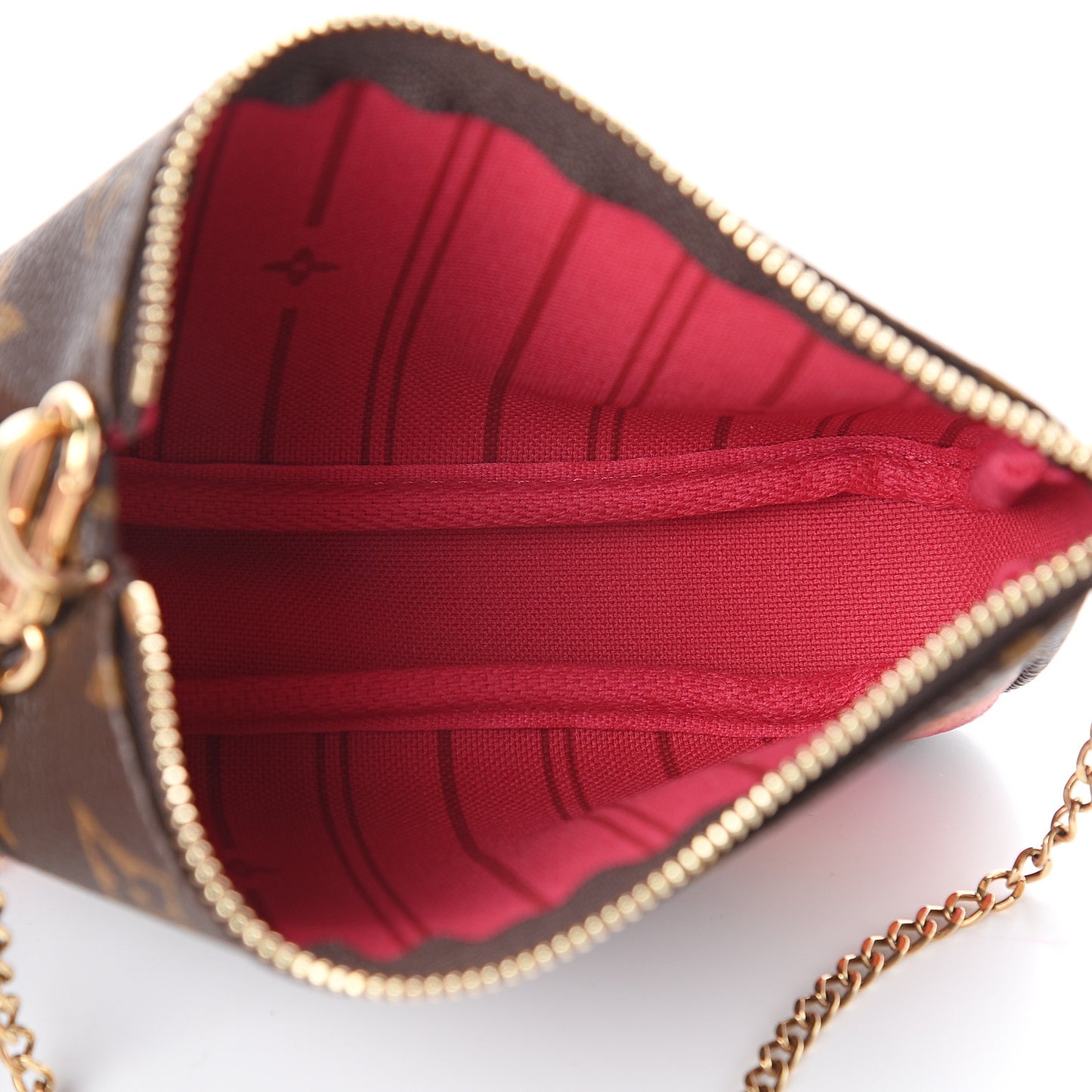 Monogram My LV Heritage Mini Pochette Accessories Fuchsia Orange