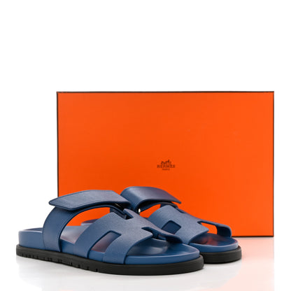 Hermes Epsom Womens Chypre Sandals 36.5 Bleu Bleuet 9 of 9