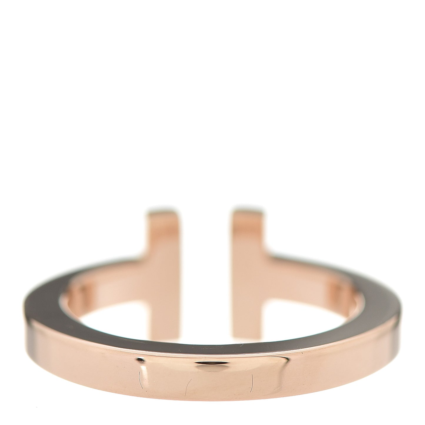 18K Rose Gold T Square Ring 49 4.75
