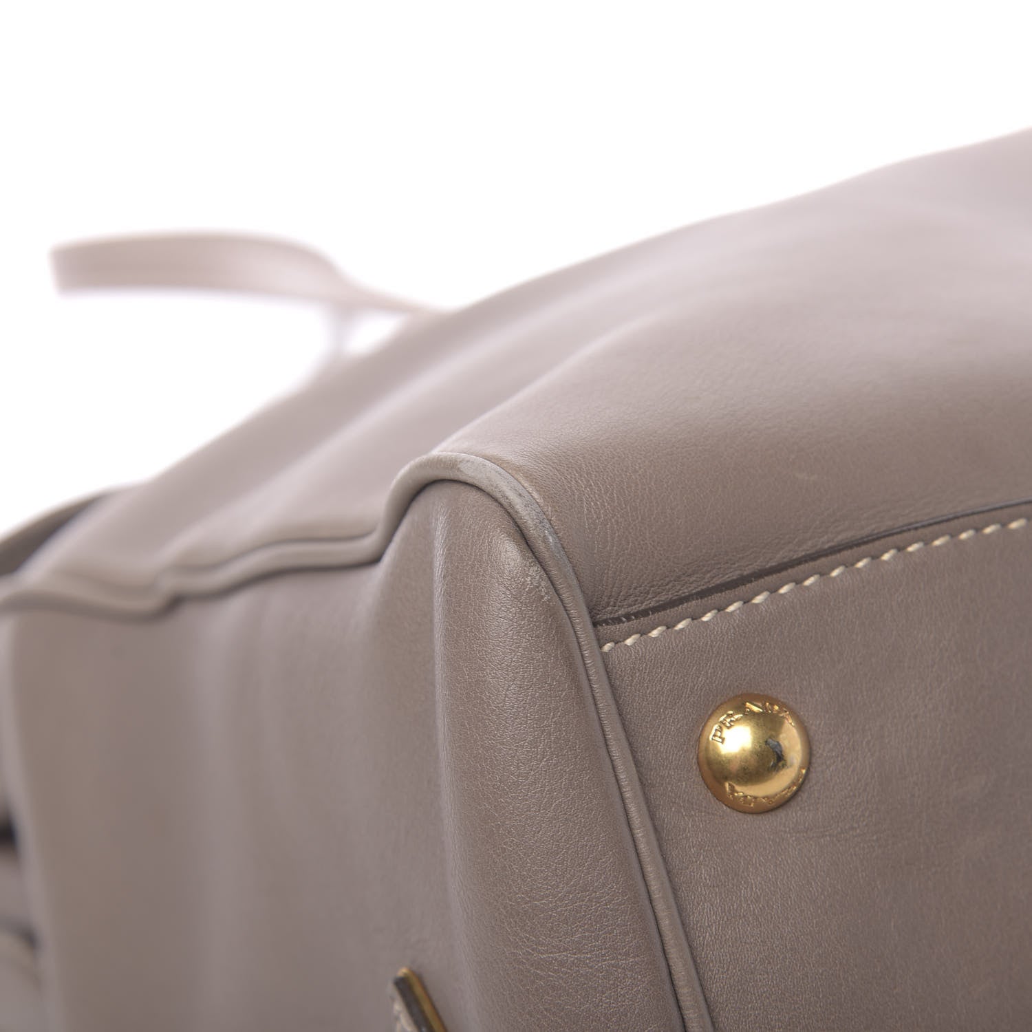 Prada City Calfskin Foldover Pushlock Top Handle Satchel Argilla 17 of 22