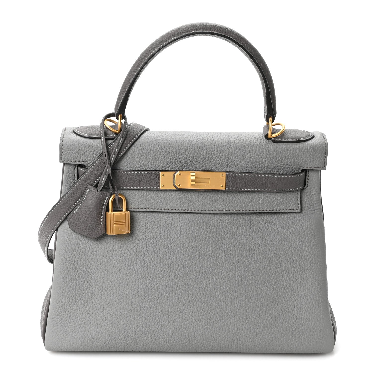 Hermes Togo Horseshoe Kelly Retourne 28 Gris Mouette Etain 1893729