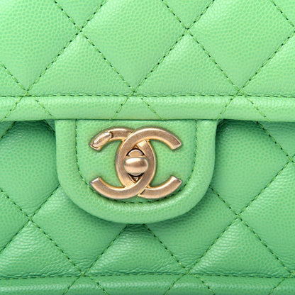 Chanel Caviar Quilted Medium Sweet Classic Flap Green 7 of 11