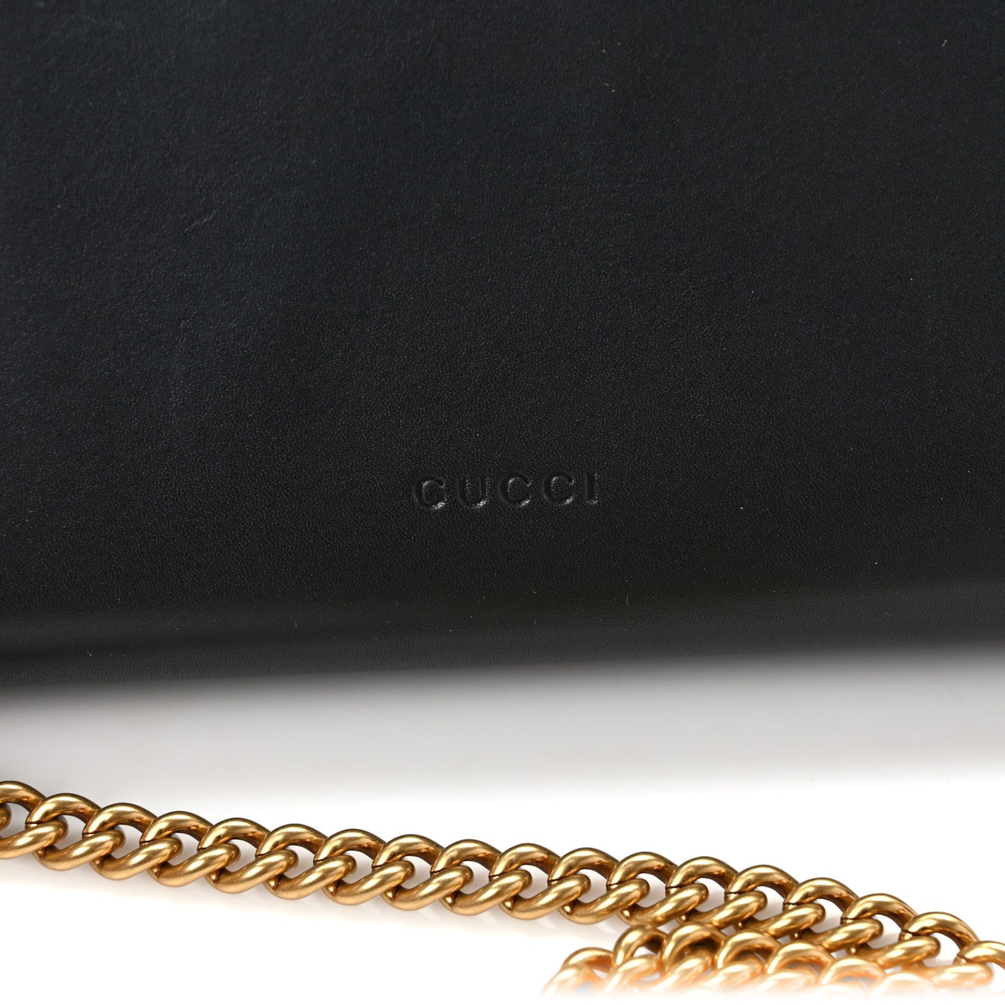 Calfskin Animalier Chain Wallet Black