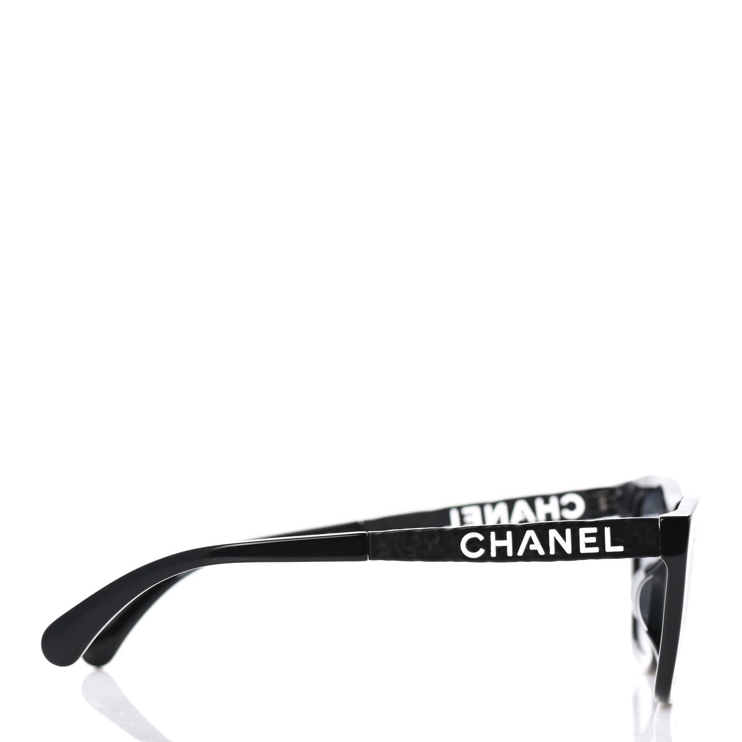 Chanel Acetate Metal Polarized Rectangle Sunglasses 5442 Black 3 of 9