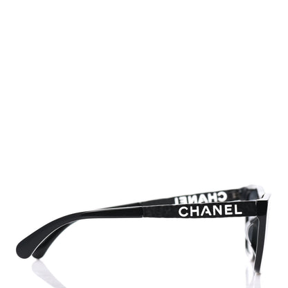 Chanel Acetate Metal Polarized Rectangle Sunglasses 5442 Black 3 of 9
