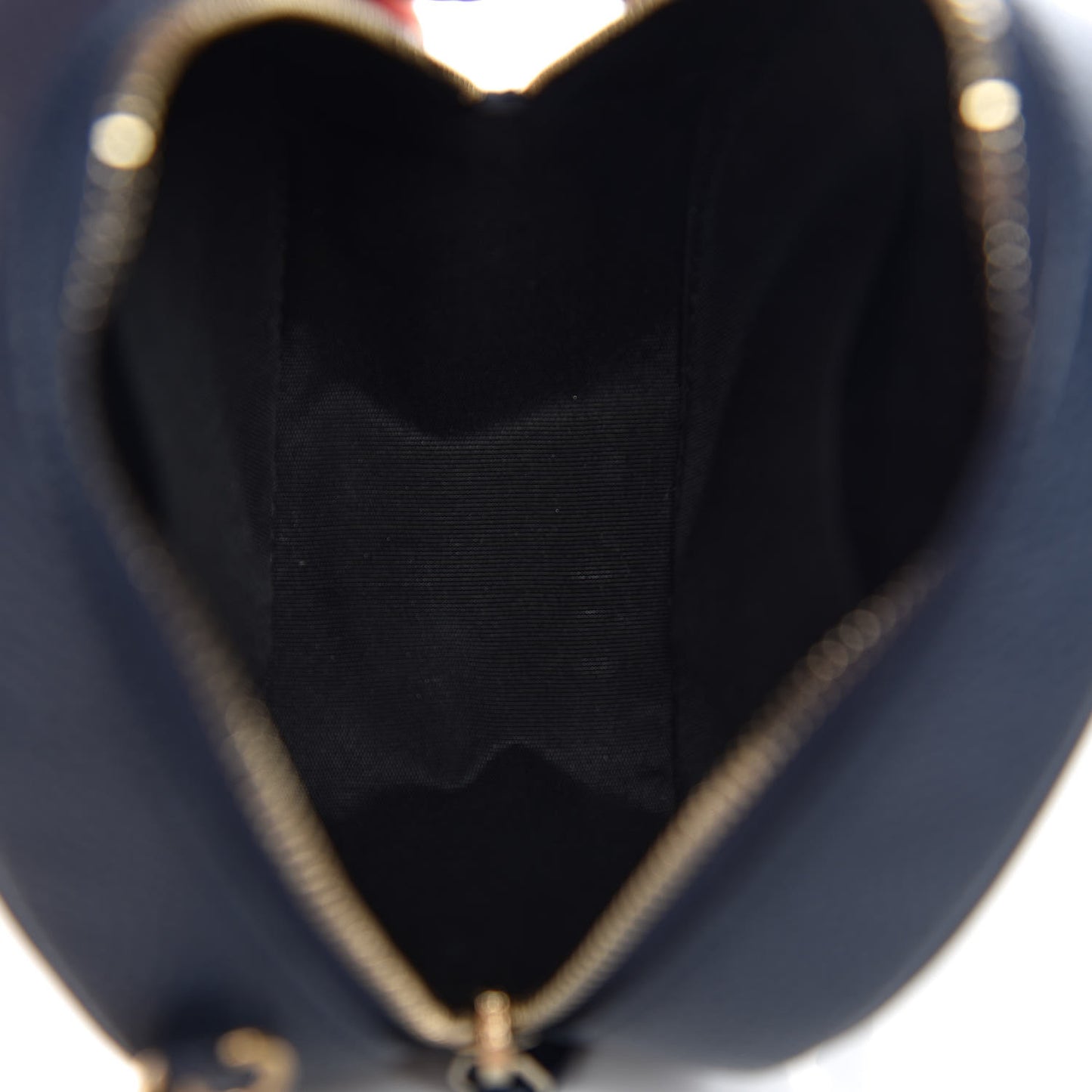 Caviar Quilted Round Filigree Crossbody Navy Black