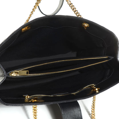 Saint Laurent Lambskin Matelasse Chevron Monogram Shopping Bag Black 5 of 8