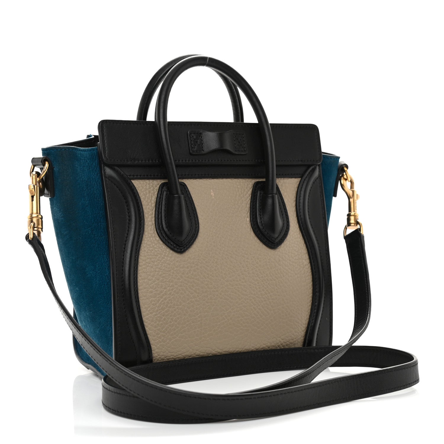 Celine Bullhide Calfskin Nubuck Nano Tri-Color Luggage Light Taupe 3 of 13