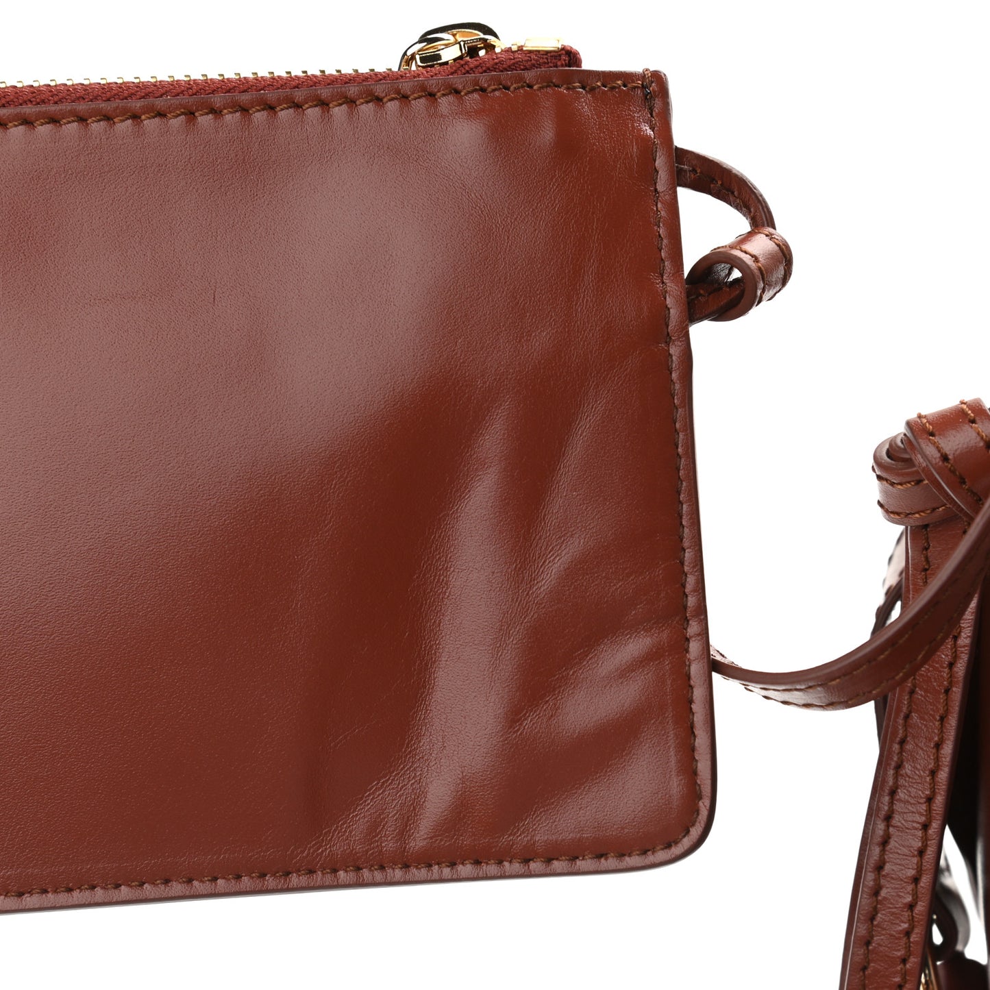 Smooth Grained Calfskin Small Tulip Bucket Bag Sepia Brown