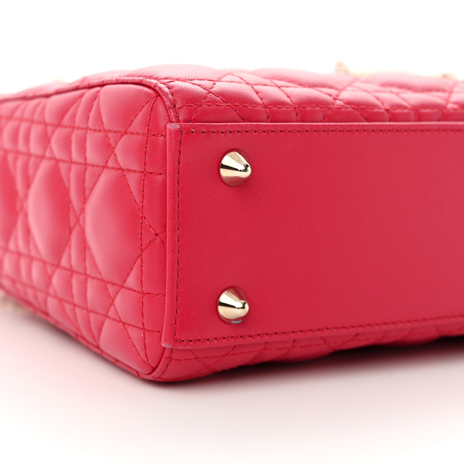 Christian Dior Lambskin Cannage Dioramour Small My ABCDior Lady Dior Fraise 9 of 10