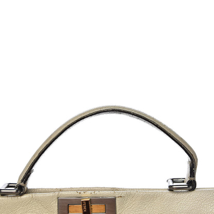 Fendi Goatskin Stingray Large Peekaboo Iconic Satchel White Pink 17 of 35