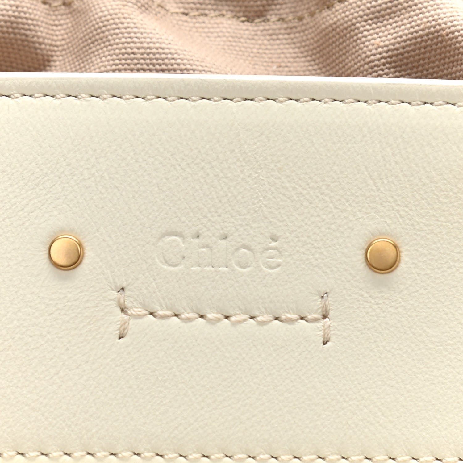 Chloe Smooth Calfskin Mini Roy Bucket Bag Natural White 7 of 12