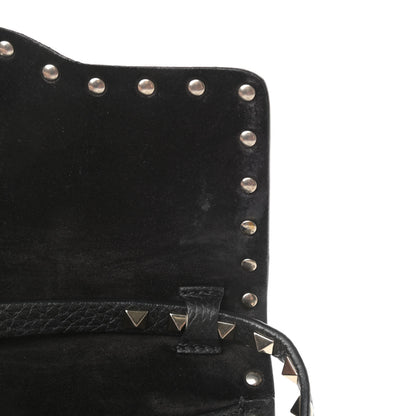 Valentino Garavani Pebbled Calfskin Medium Rockstud Flip Lock Crossbody Bag Black 10 of 13