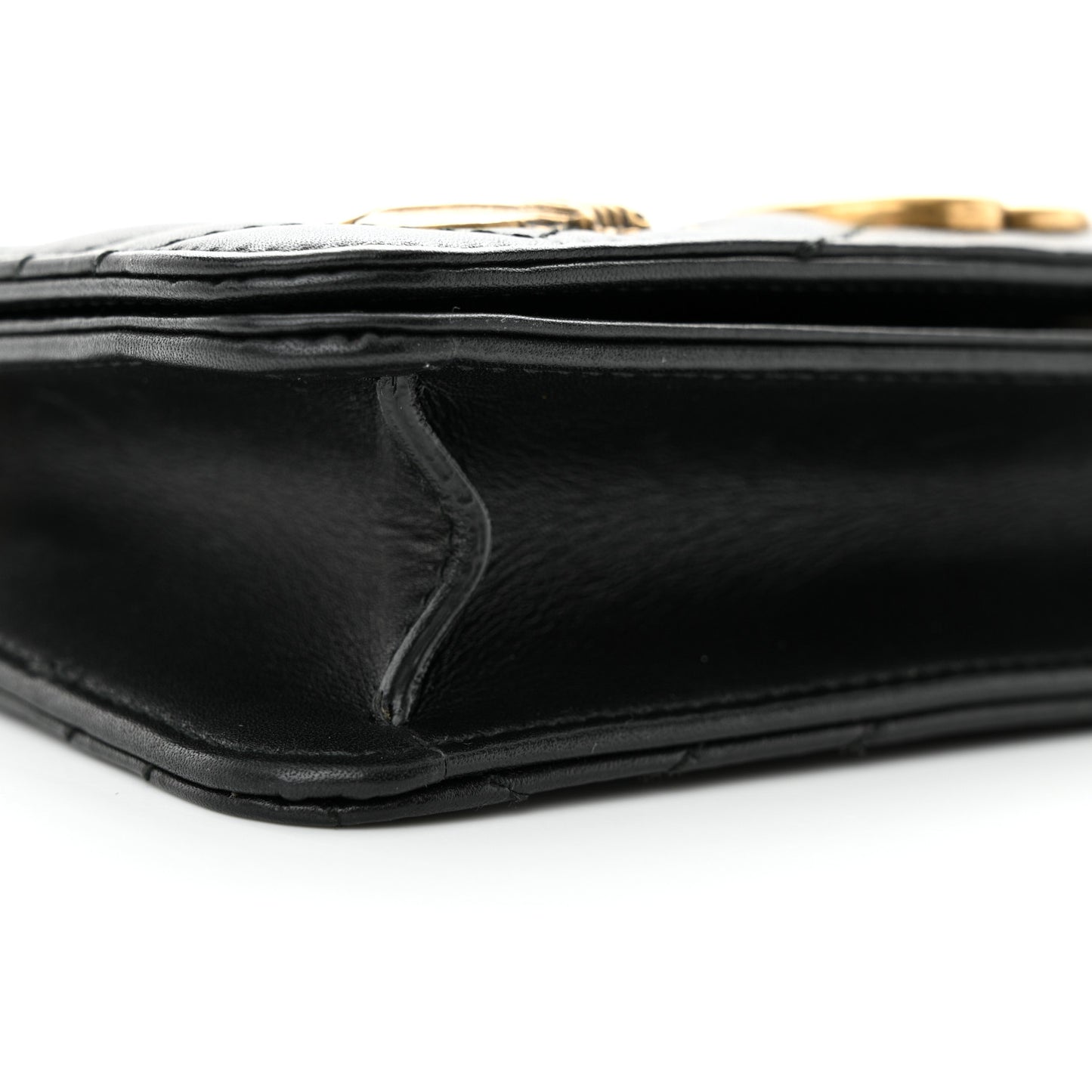 Calfskin Matelasse Mini Animal Studs GG Marmont Bag Black