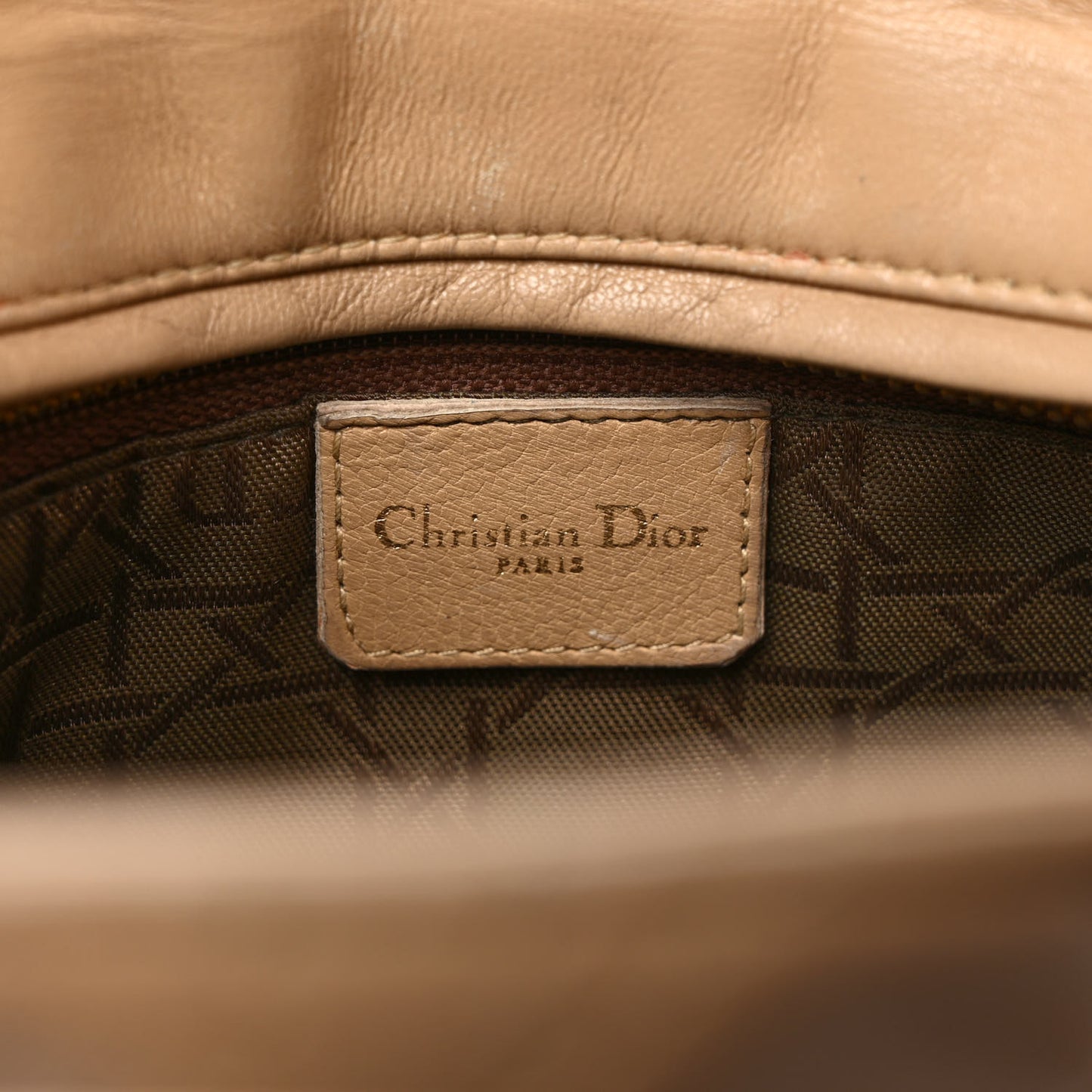 Lambskin Cannage Medium Lady Dior Beige