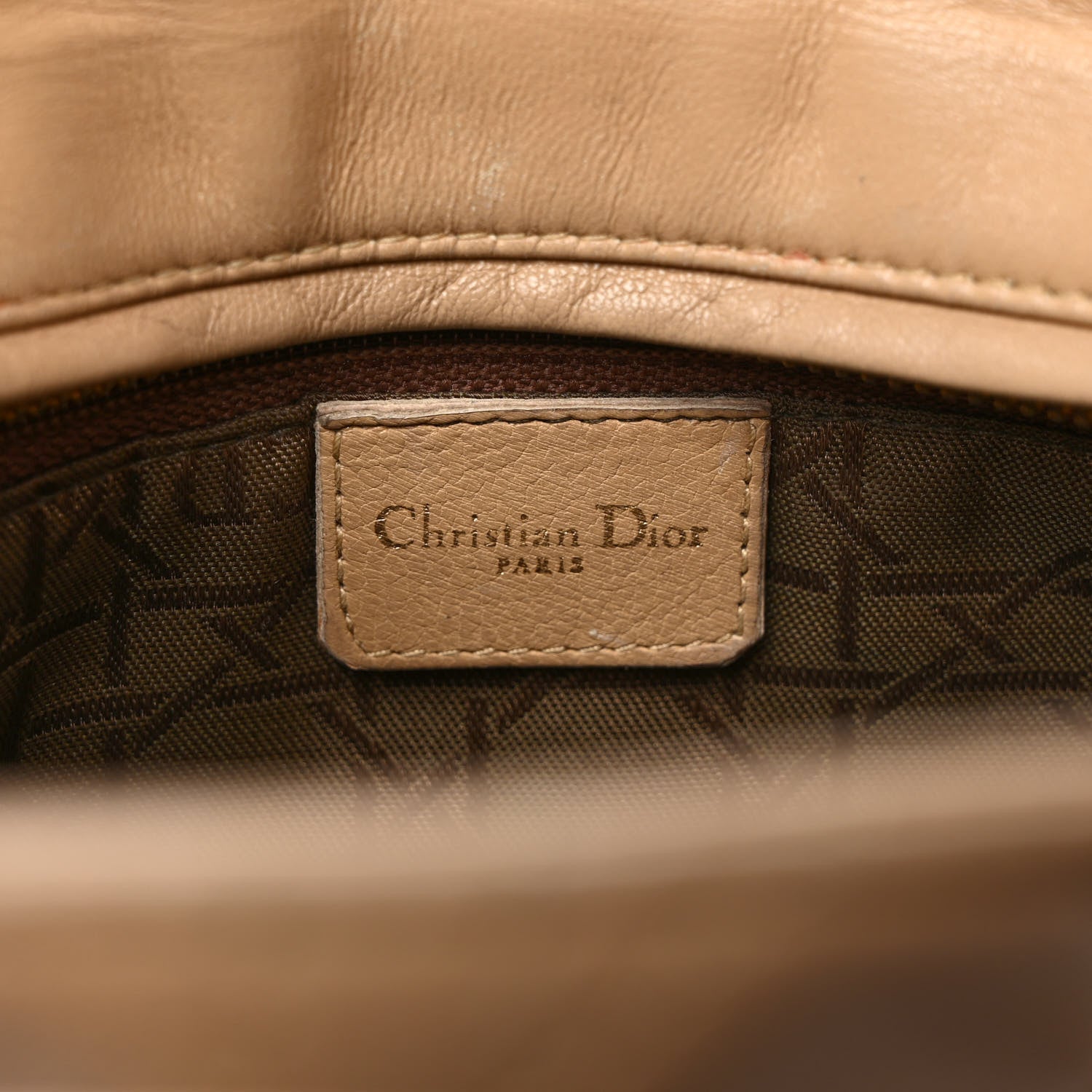 Christian Dior Lambskin Cannage Medium Lady Dior Beige 6 of 11