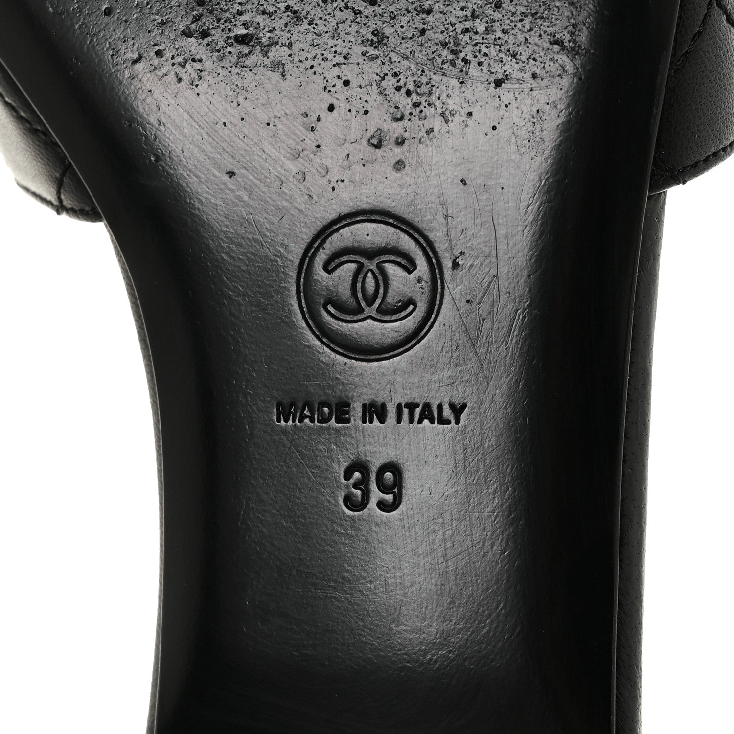 Chanel Lambskin Quilted Camellia CC Slides 39 Black 6 of 9