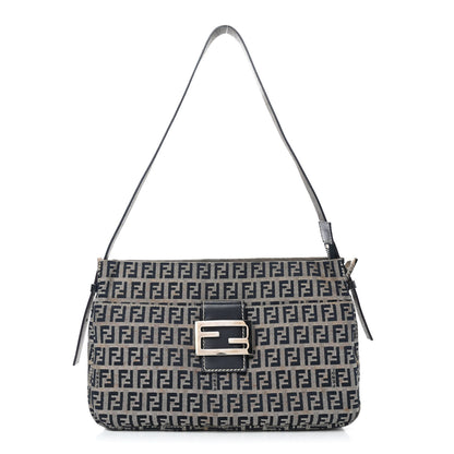 Fendi Zucchino Shoulder Bag Navy 1 of 12