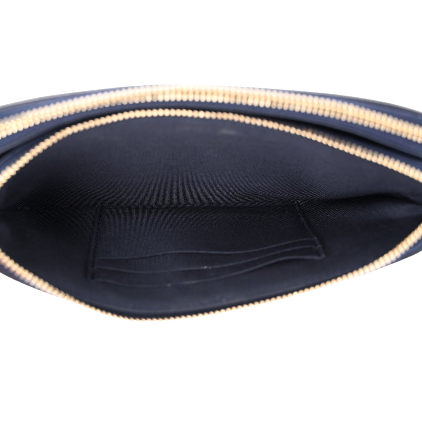 Caviar Quilted CC Filigree Clutch With Chain Navy