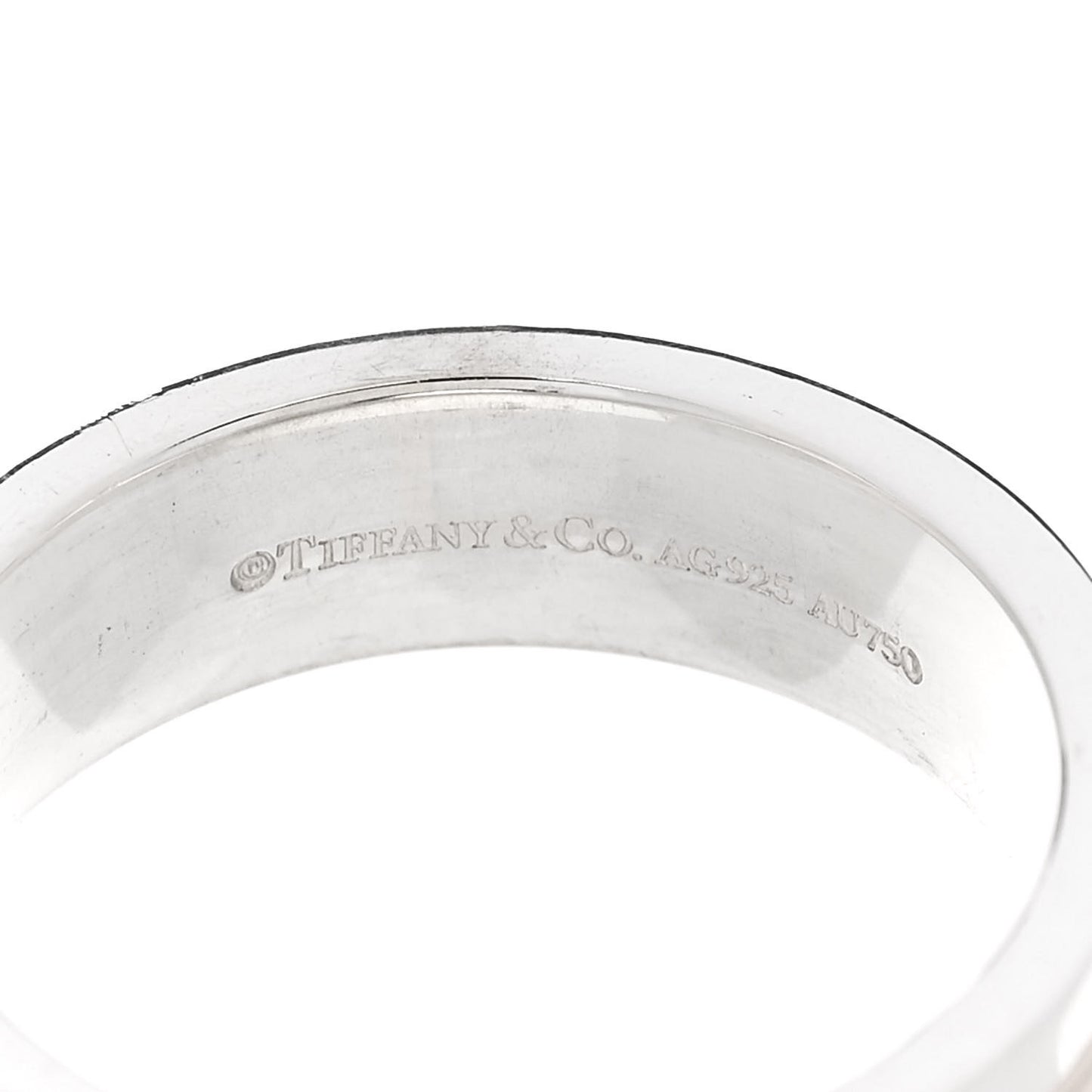 Sterling Silver 18K Rose Gold Tiffany T Wide Ring 54 7