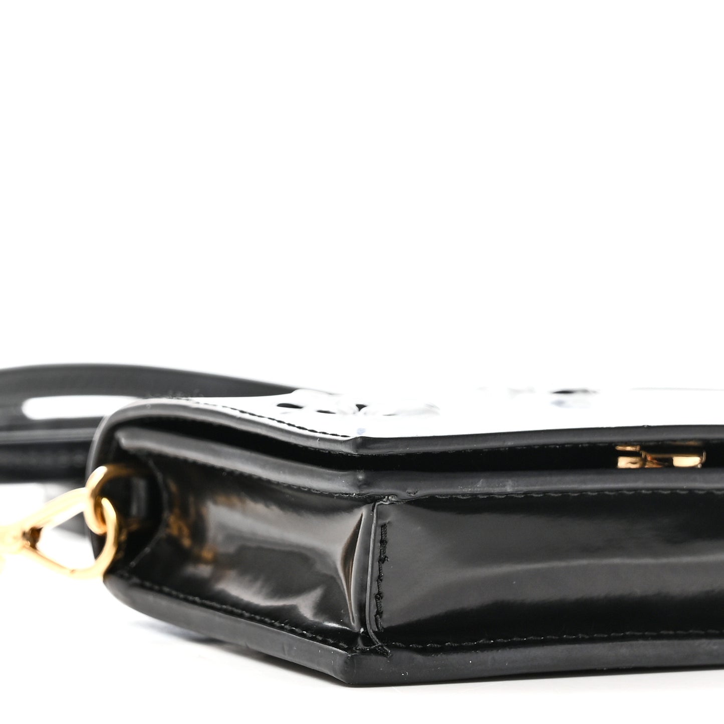 Spazzolato Fior Card Holder With Strap Black