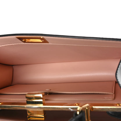 Fendi Vitello King Luxor Shiny Nappa Medium Peekaboo I SEE U East West Satchel Black Light Rose 5 of 8
