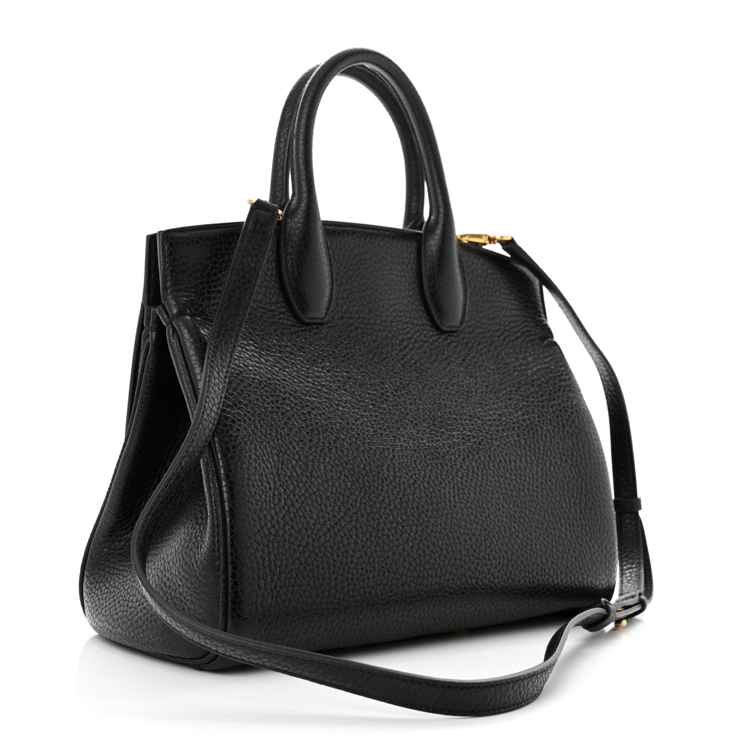 Salvatore Ferragamo Hammered Calfskin Studio Rock Bag Black 4 of 12