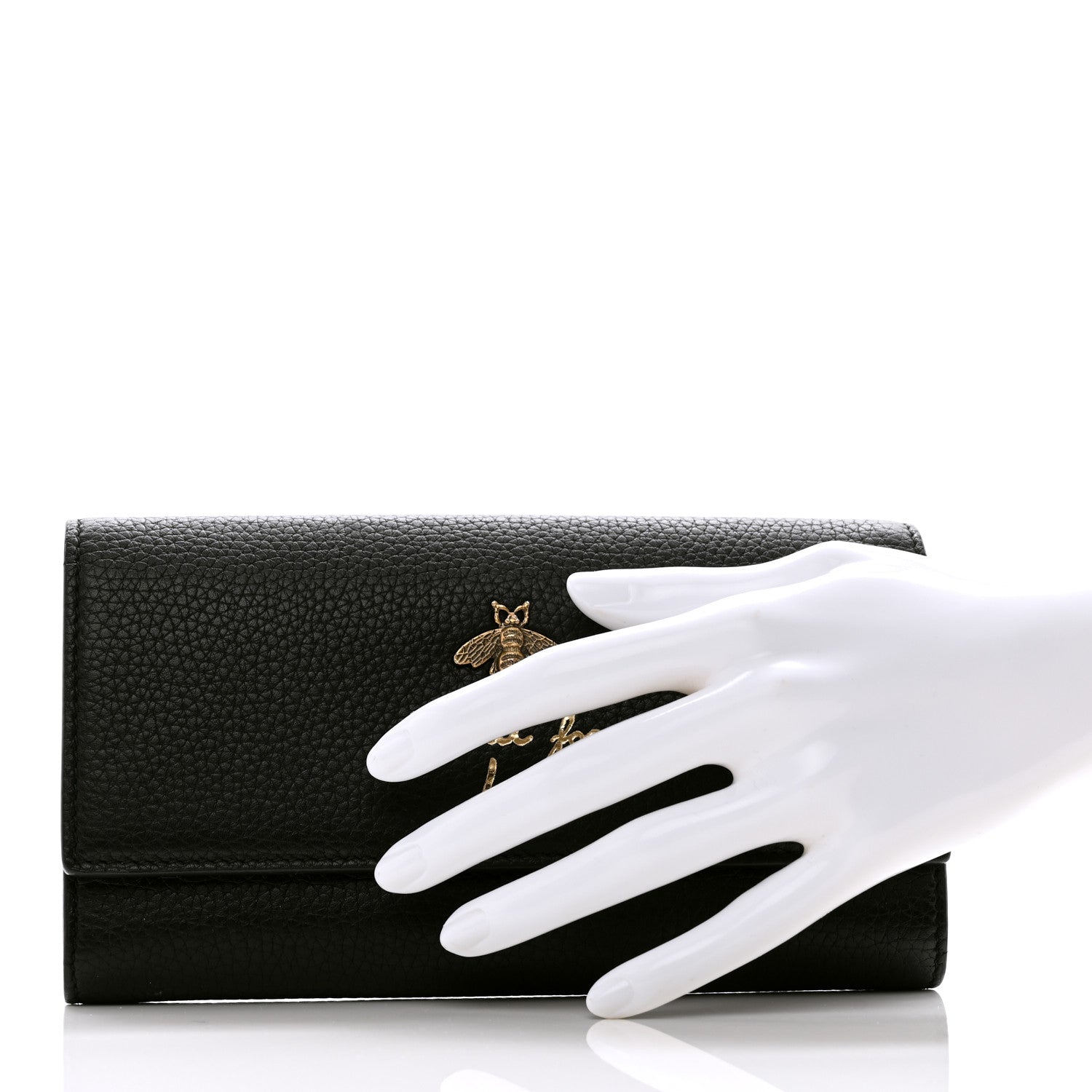 Gucci Calfskin Animalier Continental Wallet Black 2 of 9