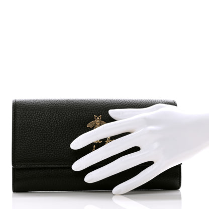 Gucci Calfskin Animalier Continental Wallet Black 2 of 9