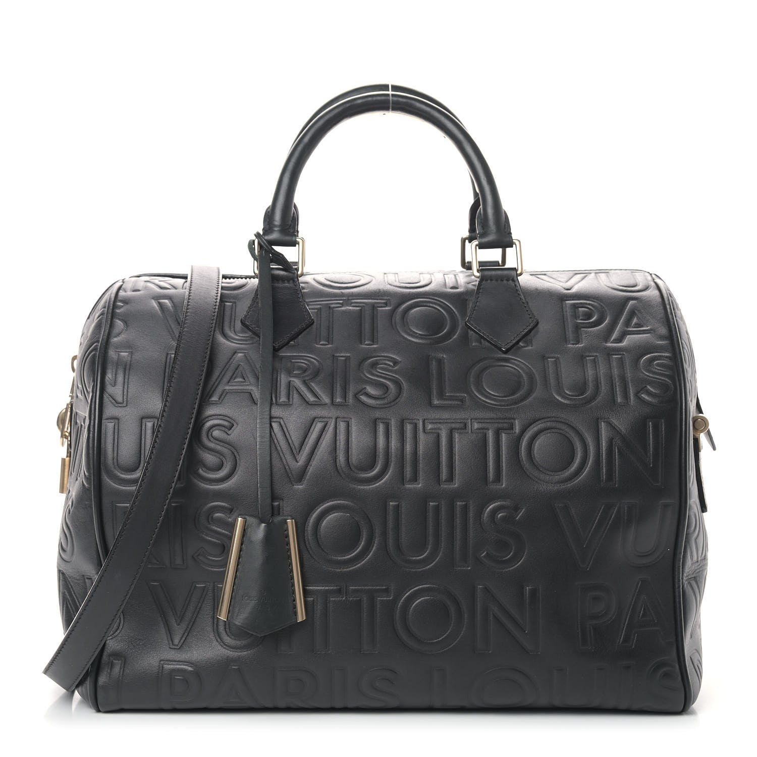 Louis Vuitton Calfskin Embossed Speedy Cube 30 Black 1 of 12