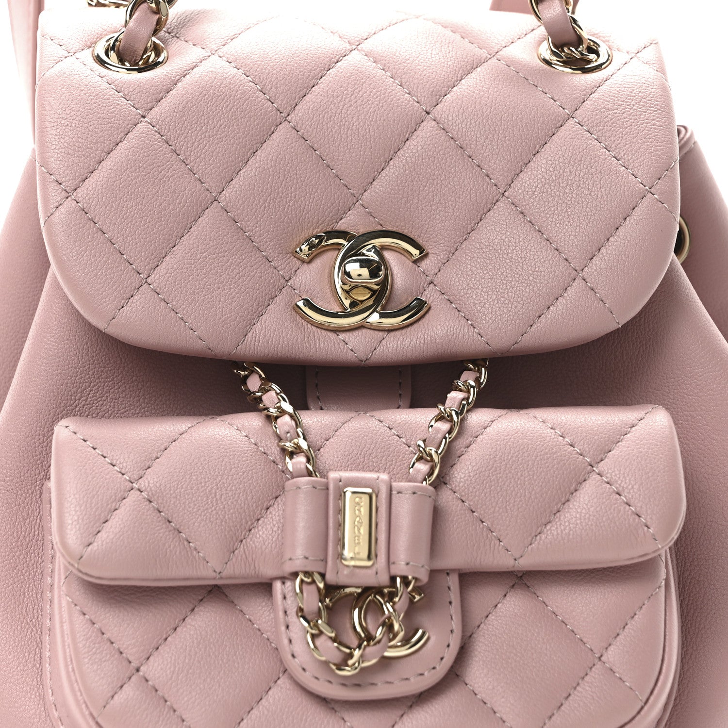 Chanel Lambskin Quilted Small Duma Drawstring Backpack Light Pink 8 of 10