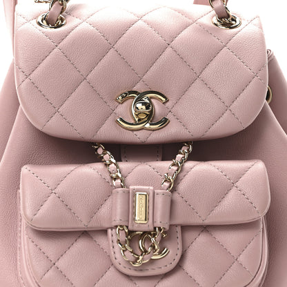 Chanel Lambskin Quilted Small Duma Drawstring Backpack Light Pink 8 of 10