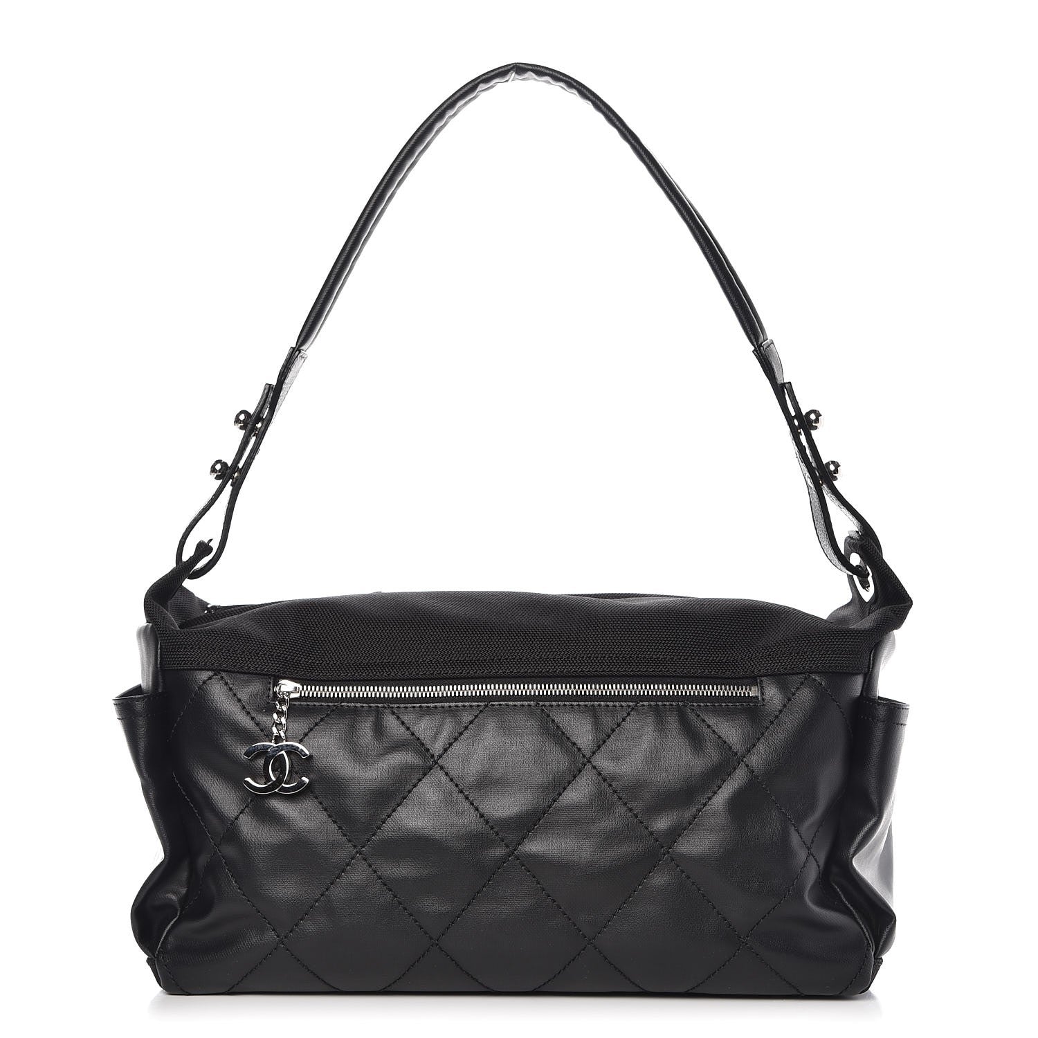 Chanel Coated Canvas Paris Biarritz Hobo Black 1 of 7