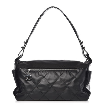 Chanel Coated Canvas Paris Biarritz Hobo Black 1 of 7