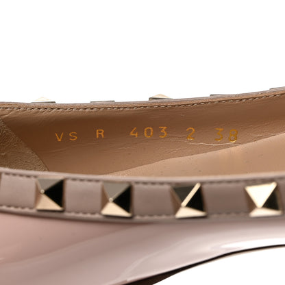 Valentino Garavani Patent Rockstud Ballerina Flats 38 Poudre 7 of 8