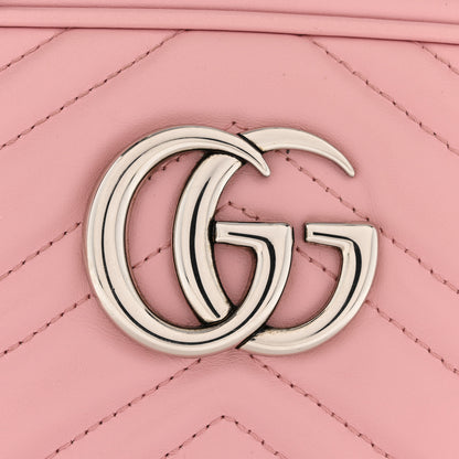 Gucci Calfskin Matelasse Small GG Marmont Chain Shoulder Bag Wild Rose 11 of 14