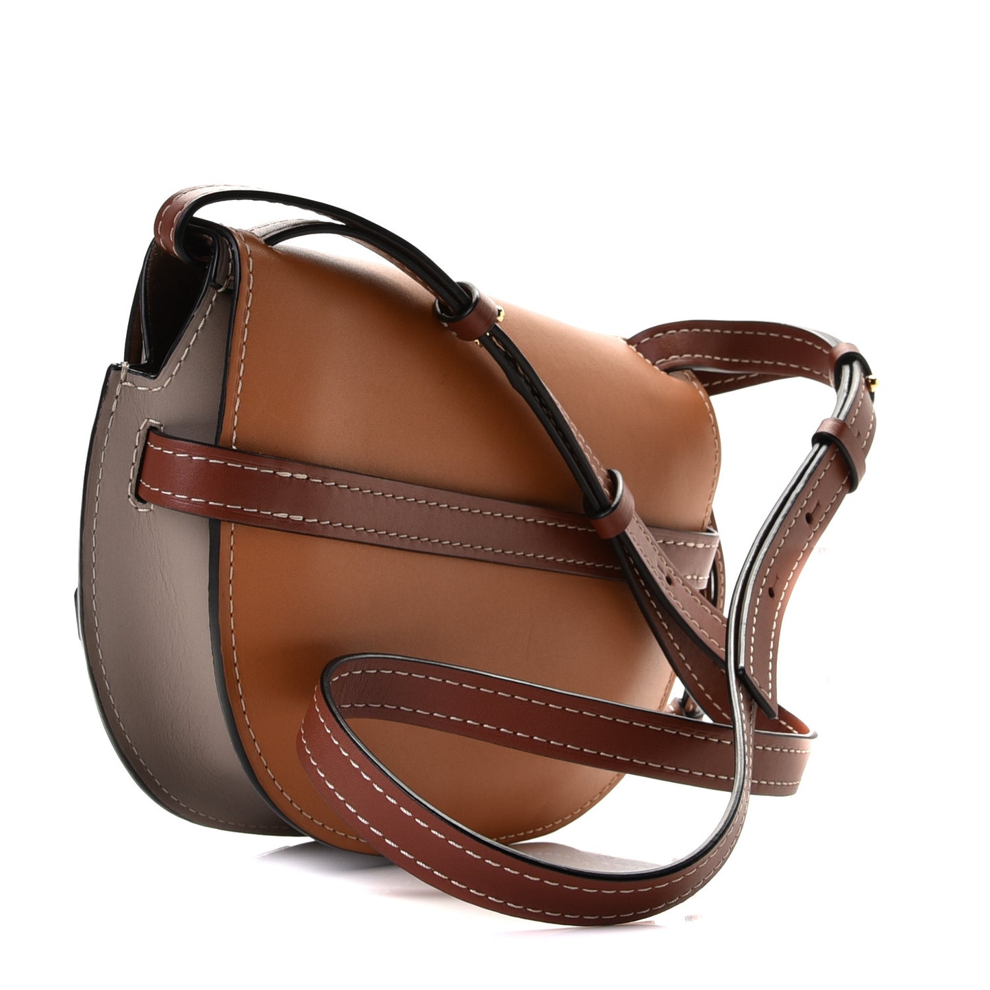 Grained Calfskin Small Gate Crossbody Bag Caramel