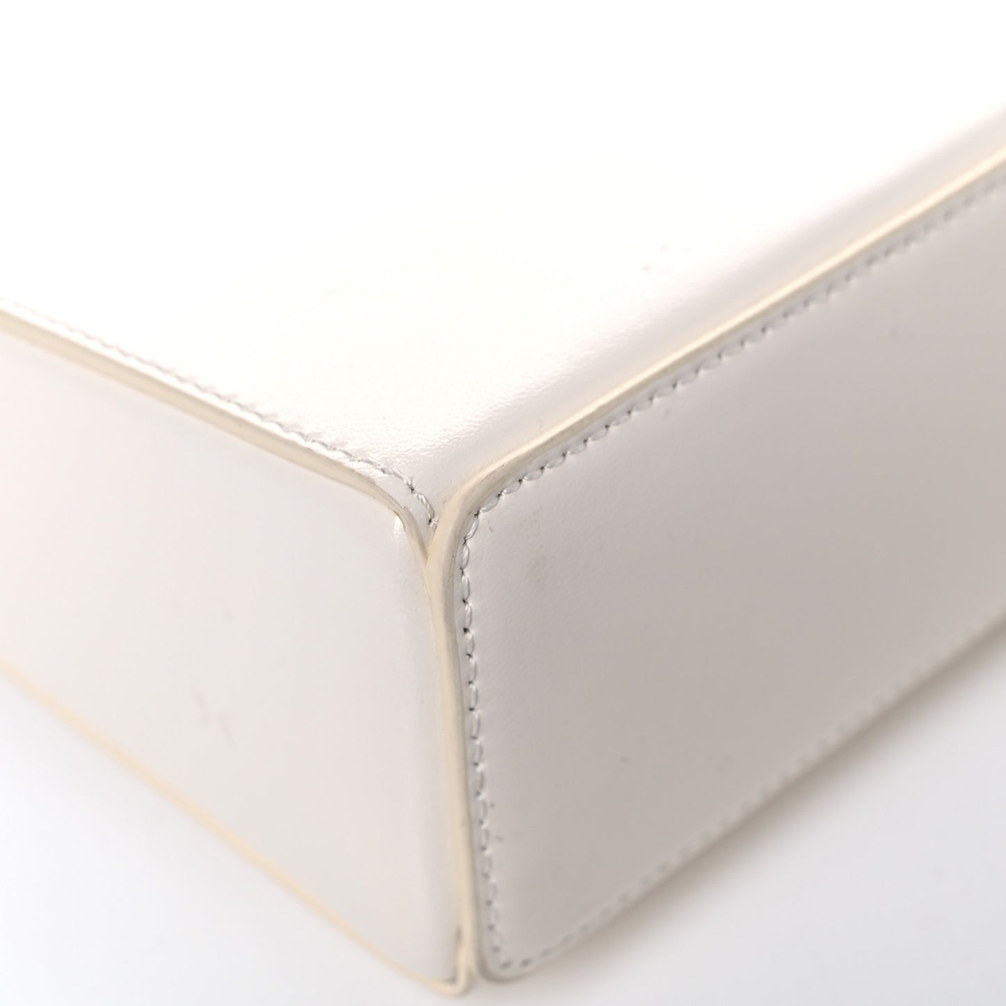 Box Calfskin Small Cut Out Shoulder Bag Ivory