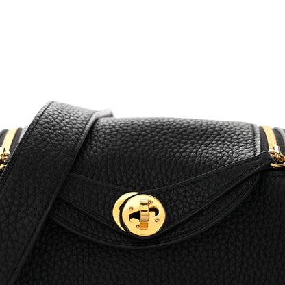Hermes Taurillon Clemence Mini Lindy 20 Black 7 of 10