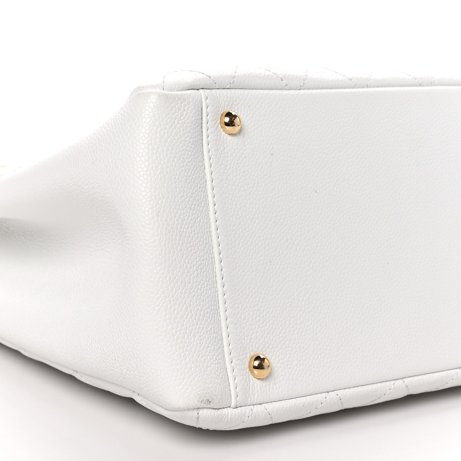 Chanel Caviar Quilted Grand Shopping Tote GST White 10 of 11