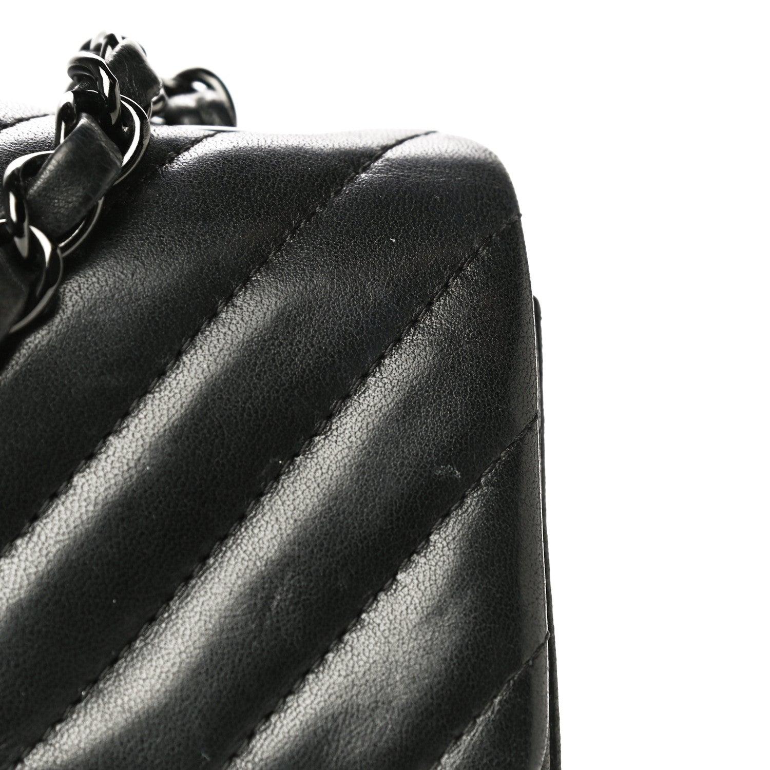 Chanel Lambskin Chevron Quilted Mini Rectangular Flap So Black 23 of 29