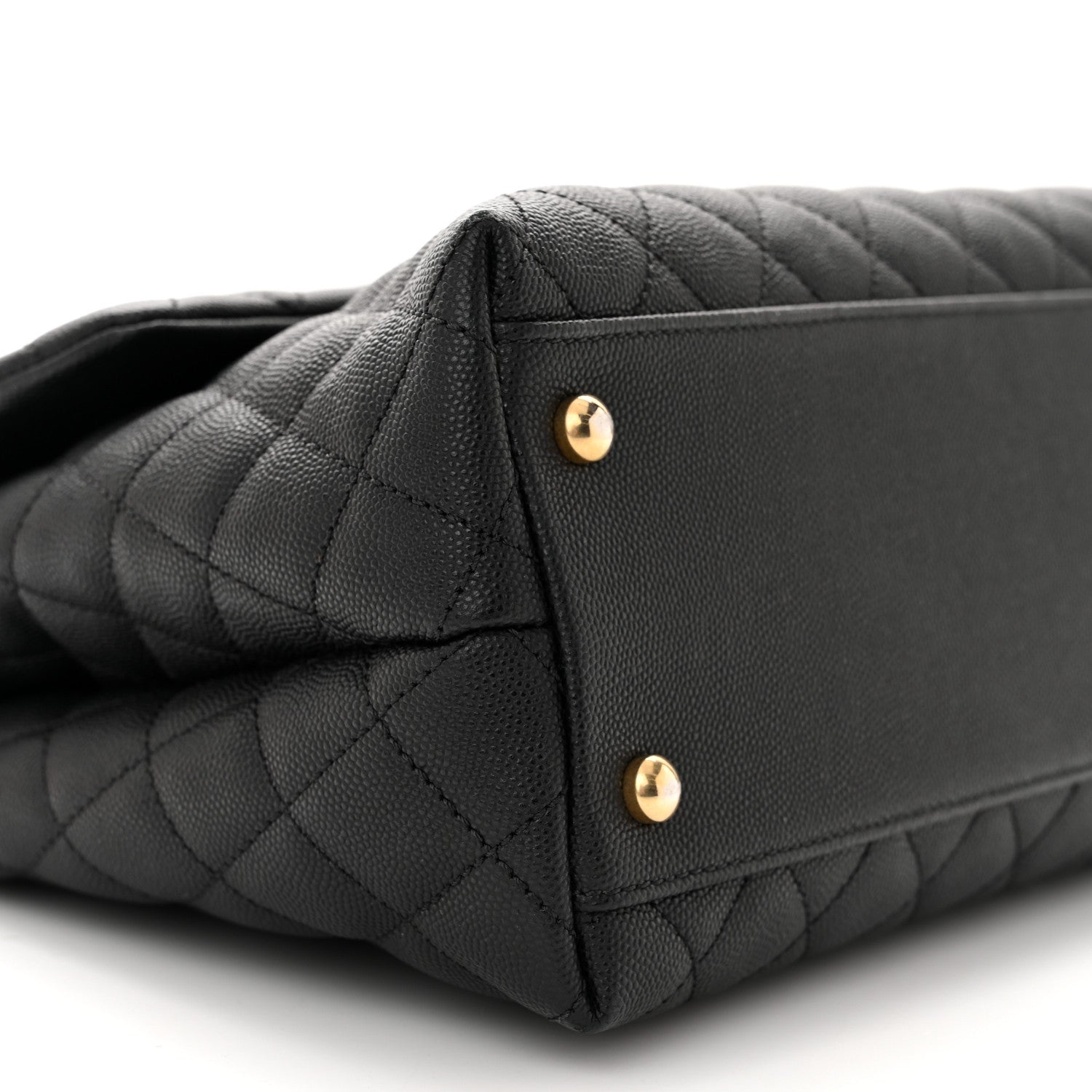 Chanel Caviar Lizard Embossed Quilted Medium Coco Handle Flap Black 9 of 11