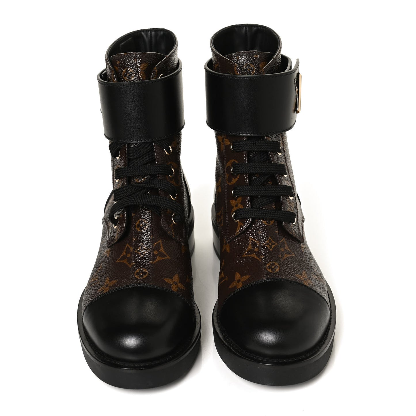 Calfskin Monogram Wonderland Flat Ranger Boots 37 Black