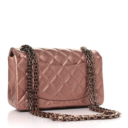 Chanel Metallic Grained Calfskin Quilted 2.55 Reissue Mini Flap Copper Pink 3 of 11
