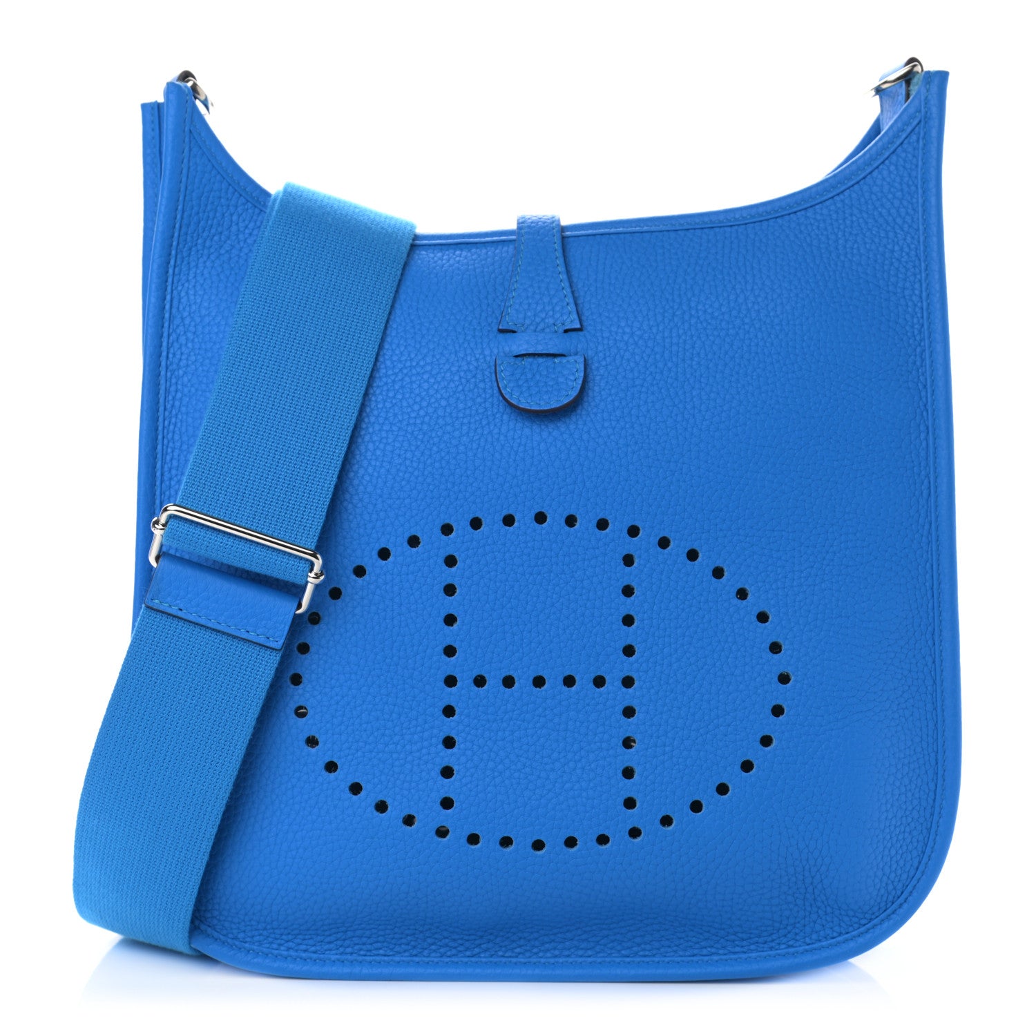 Hermes Taurillon Clemence Evelyne III PM Bleu Hydra 1 of 10