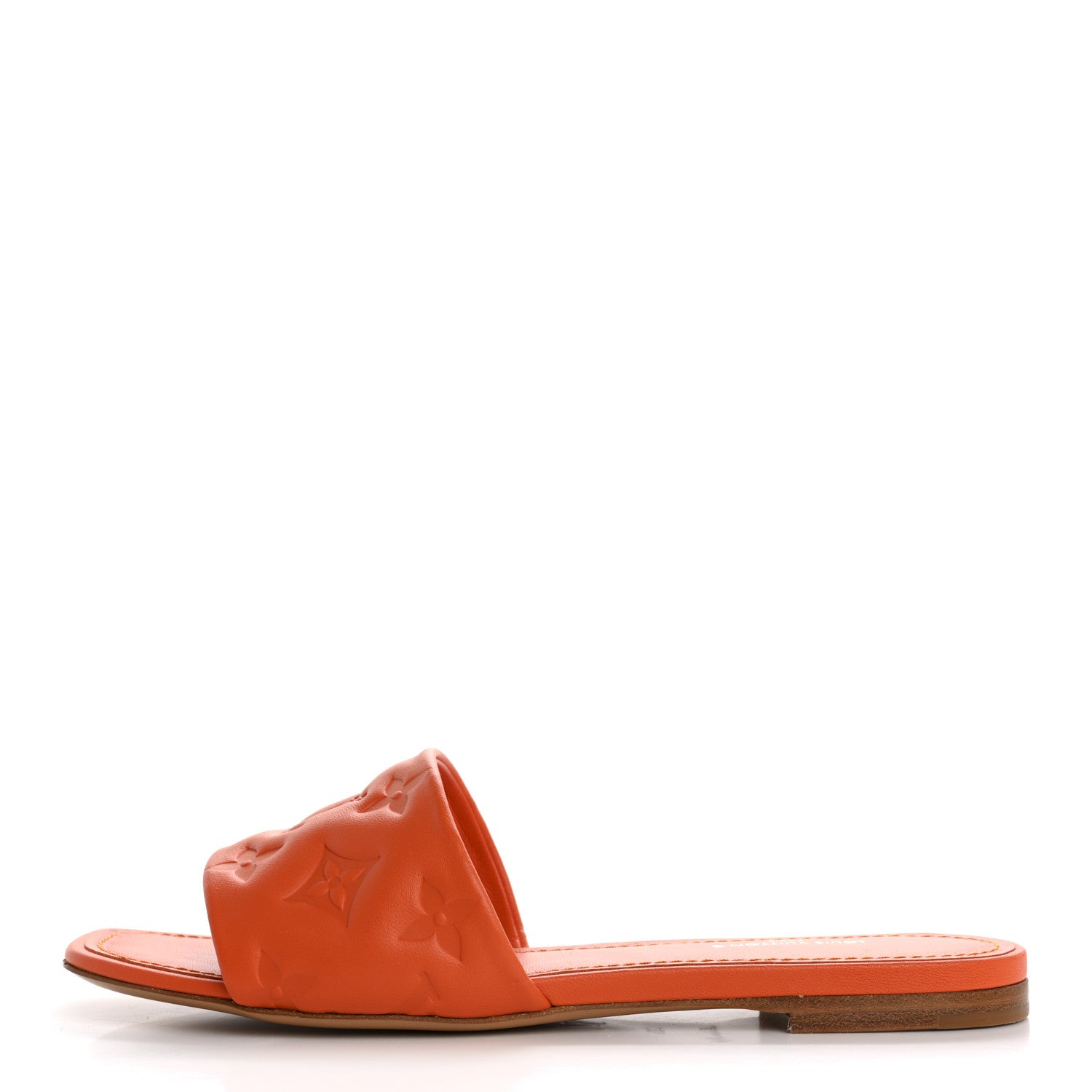 Louis Vuitton Lambskin Embossed Monogram Revival Flat Mules 36 Orange 1 of 9