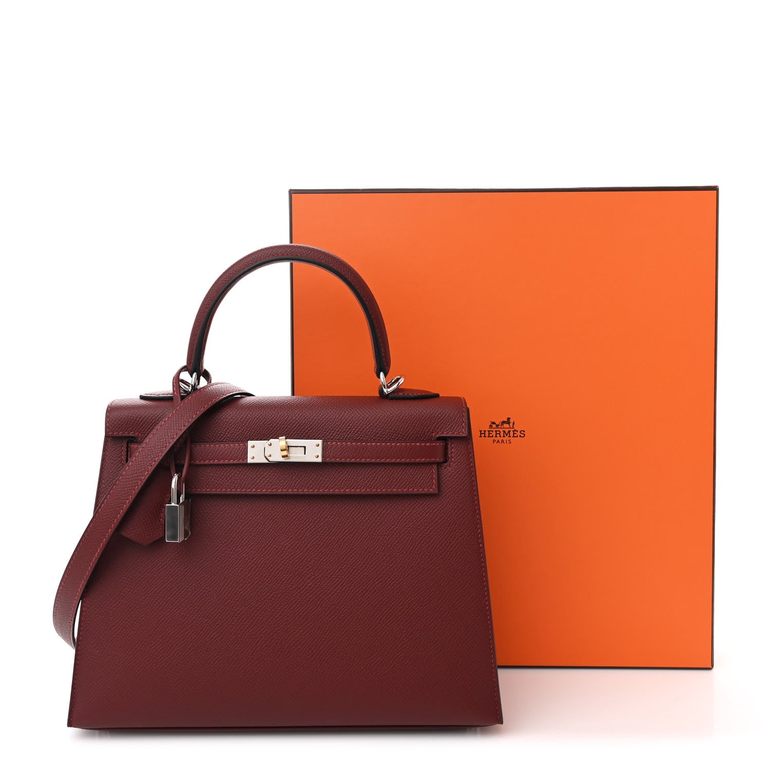 Hermes Epsom Kelly Sellier 25 Rouge H 8 of 8
