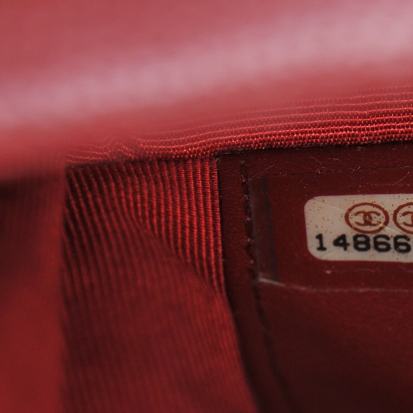 Caviar Quilted Wallet on Chain WOC Red