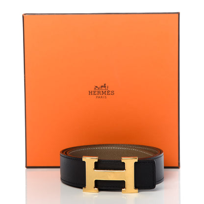 Hermes Swift Epsom 32mm H Belt 85 Black Etoupe 6 of 6